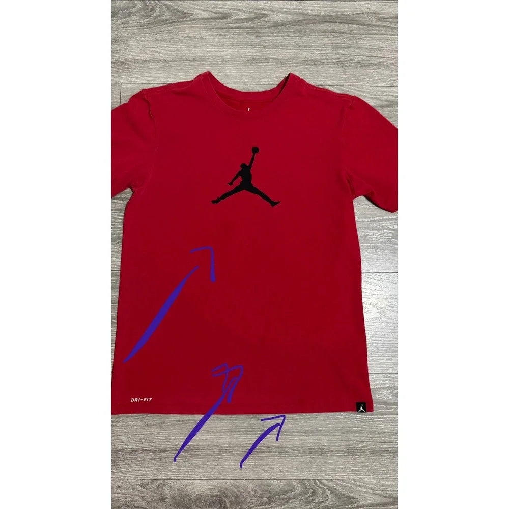 Jordan Dri-FIT Jumpman Logo Graphic T-Shirt Mens Small Red Short Sleeve Tee